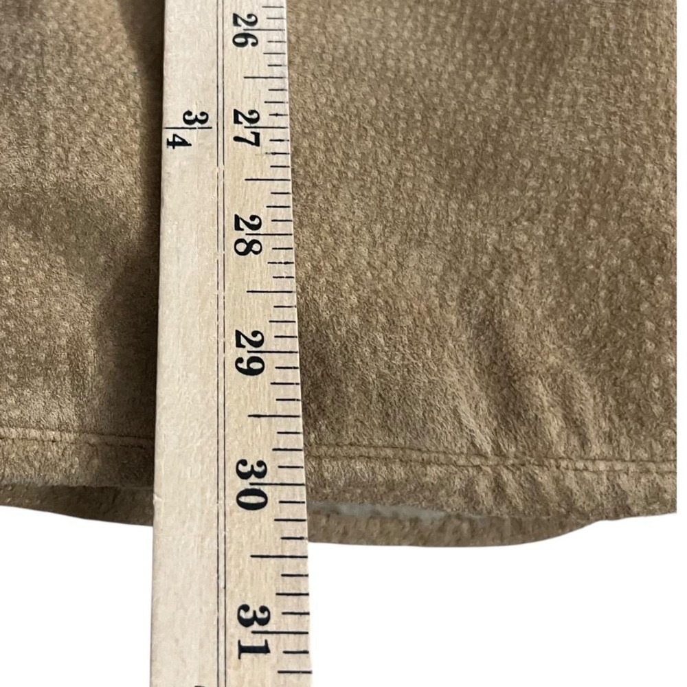 Winlit New York Reversible Genuine Leather Suede Faux Fur Hooded Coat Tan Medium - Picture 9 of 11